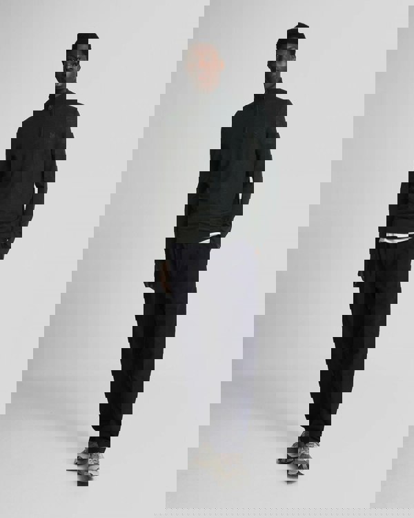 Lyle & Scott Tonal Eagle Merino Mens Quarter-Zip Jumper - Z865 Jet Black