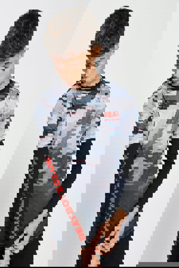 Beat Boyz Club Crenelate Long Sleeve T-Shirt - Black Camo Fade