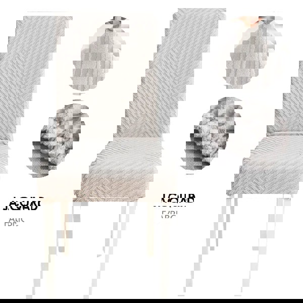 Anyseat Light Grey Knitted Lines Elastic Chair Cover for Dining Room