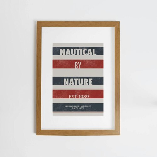 Joules Heritage Harbour A2 Wood Frame | Blue