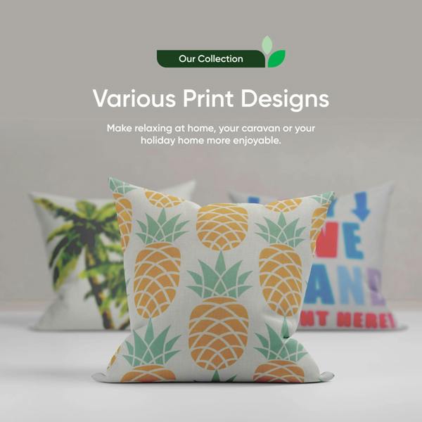 Gardenwize Pair of Outdoor Scatter Cushions – Light-Up Pineapple Design