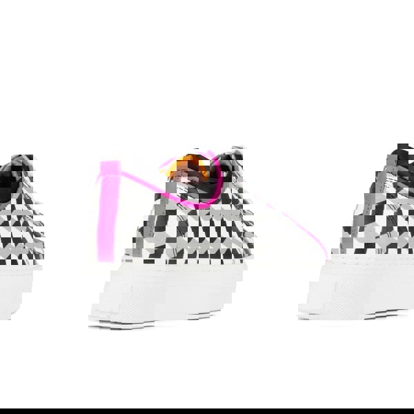 Embassy London Camila - White Cubics - Women's platformed trainer in black & white leather