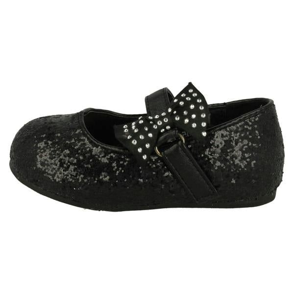 Spot On Girls Spot On Glitter Bow Detail Party Flats