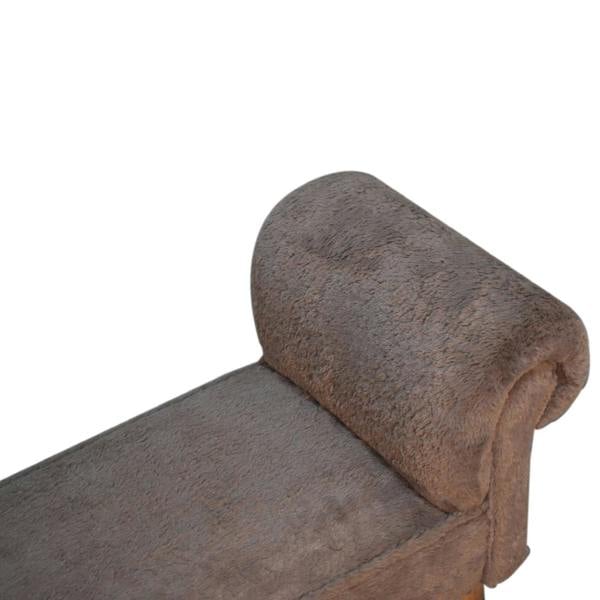 Artisan Furniture Mocha Faux Fur Bedroom Bench