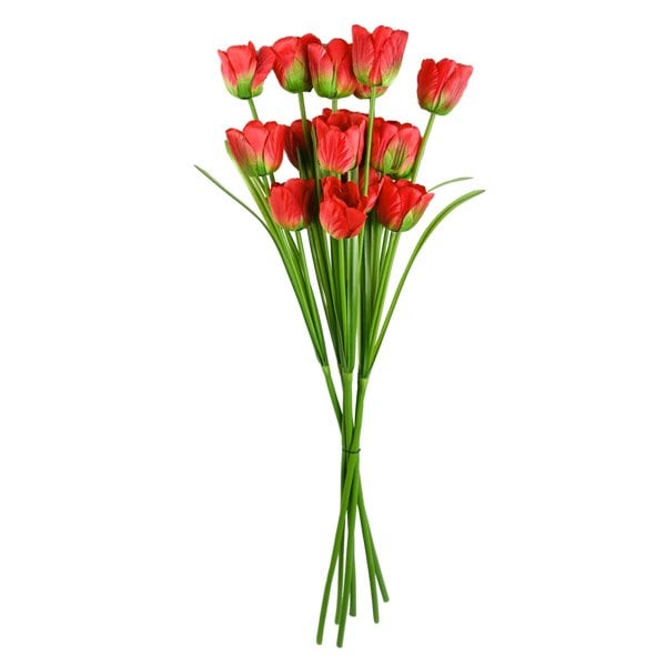 Leaf Pack of 6 x 80cm Artificial Tulip Red Stem