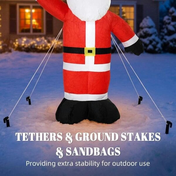 Bobobiy 5ft Christmas Inflatable Velvet Look Santa Claus with Welcoming Gesture