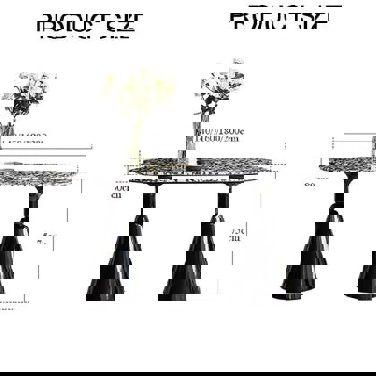 Gordon Dining Table, Black & Marble-Rit Concept-Rit Concept