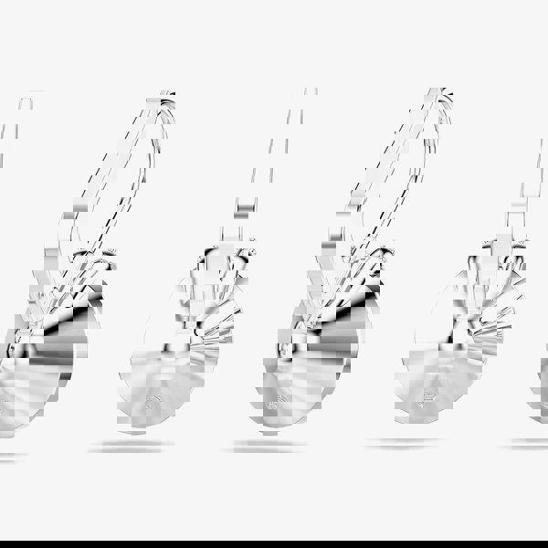 Swarovski Bella Rhodium Plated Blue Crystal V Drop Earrings 5734234