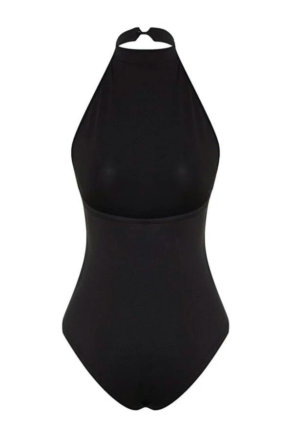 WOVCOR High Neck Backless Stretch Knitted Bodysuit