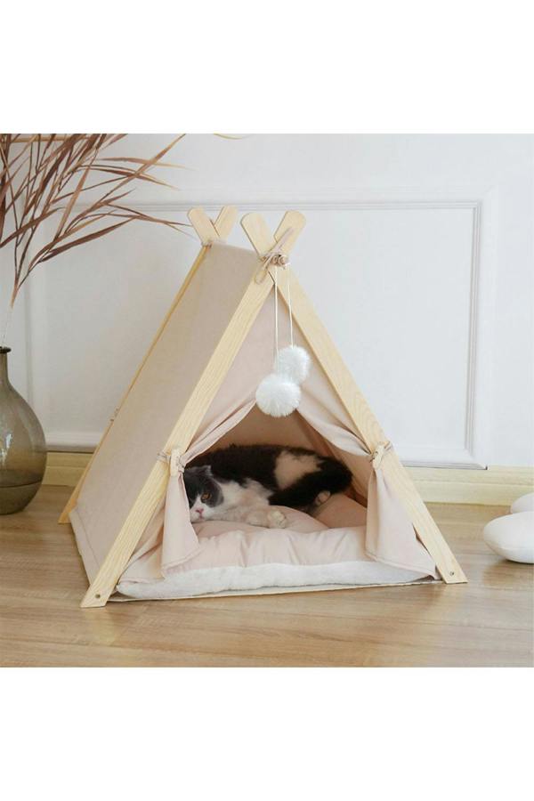 Living and Home Pet Tent Teepee with Thick Cushion