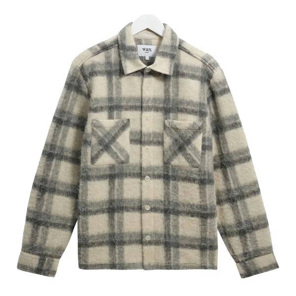 Wax London Whiting Ash Wool Blend Check Overshirt