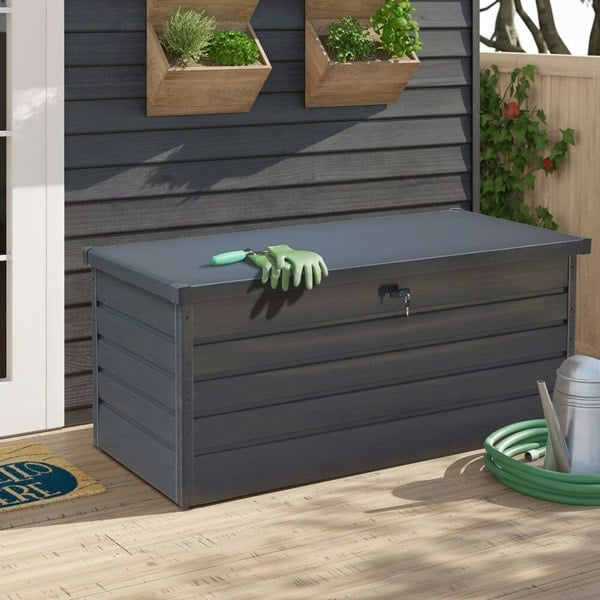 600L Metal Outdoor Garden Storage Box Lockable Garden Storage Boxes Living and Home