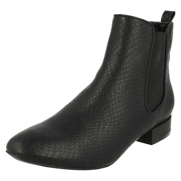 Spot On Ladies Spot On Slip On Ankle Boots