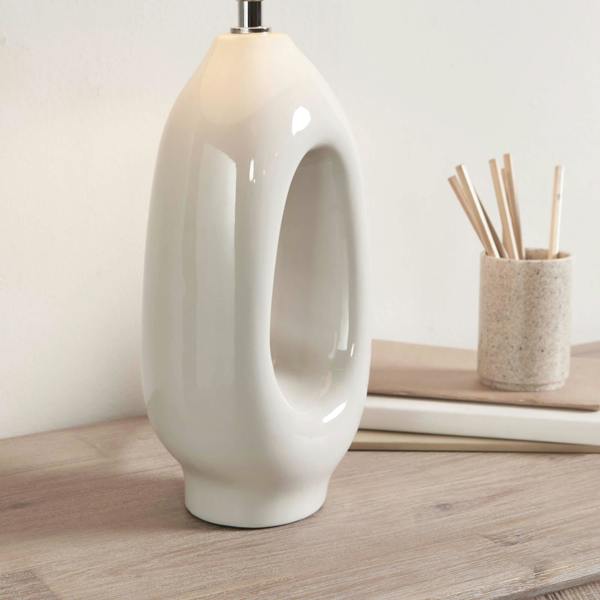 Pagazzi Lighting Aoife Cream Ceramic Table Lamp