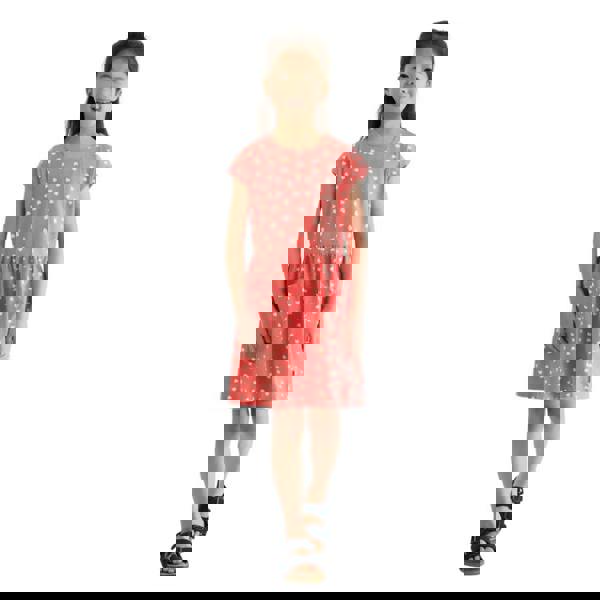 Trespass Girls Happiness Heart Short-Sleeved Dress - Soft Orange - 