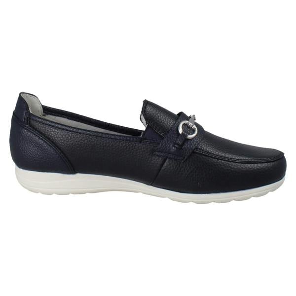 Rieker Womens Casual Flat Loafer Style Slip On Shoes With Chain Detailing L9355