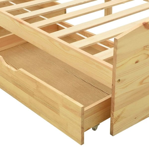Berkfield Bed Frame with 2 Drawers Solid Pine Wood 90x200 cm