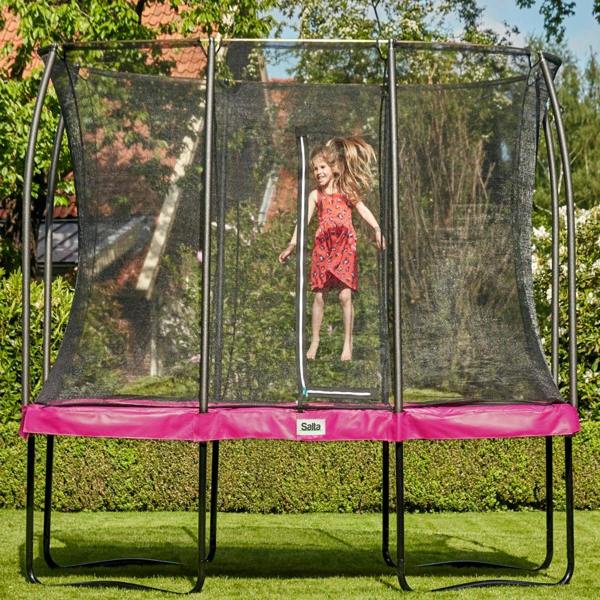 7ft x 5ft Salta Pink Rectangular Comfort Edition Trampoline with Enclosure
