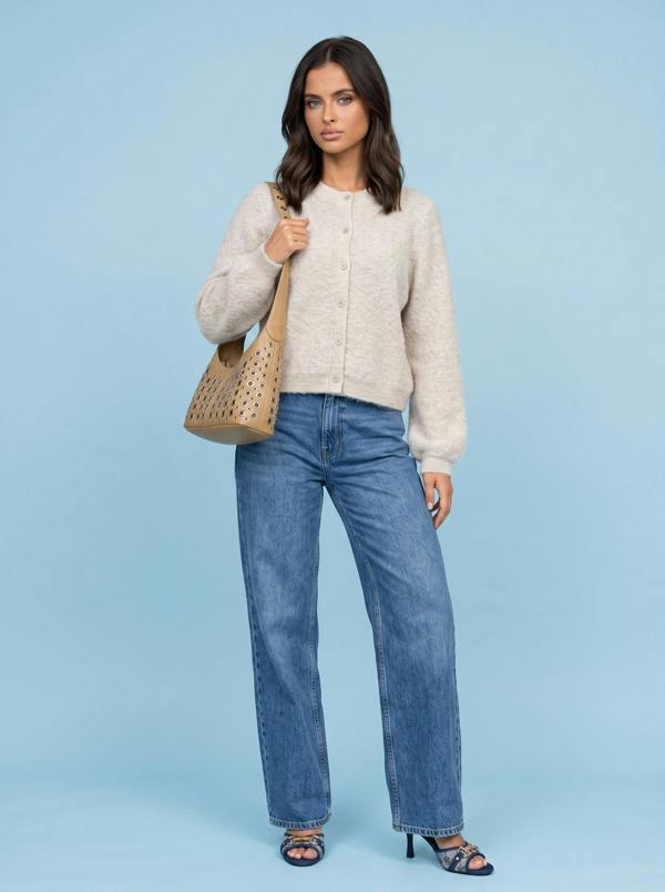 Urban Bliss Wool Blend Textured Boucle Cardigan