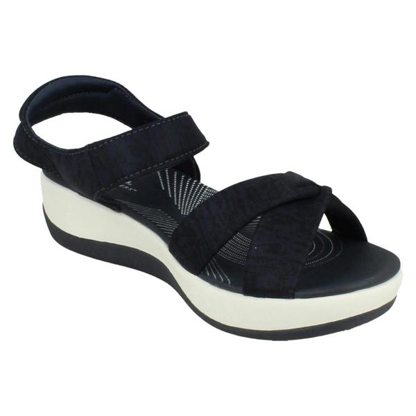 Clarks Ladies Clarks Cloudsteppers Strappy Wedge Sandals Arla Daisy