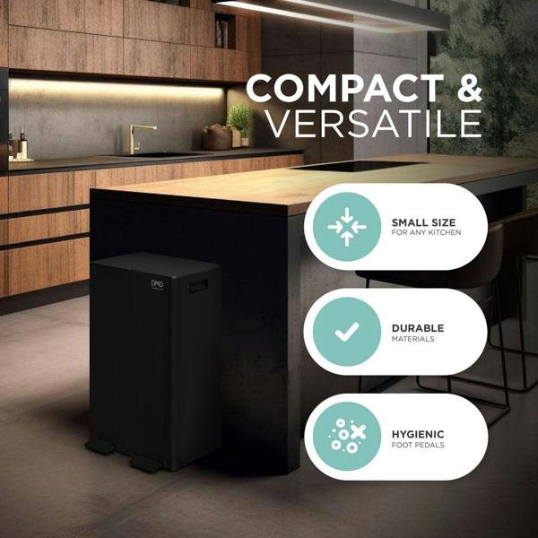 DMD Collective Dual Kitchen Bin – 60L Stainless Steel Waste & Recycling Bin