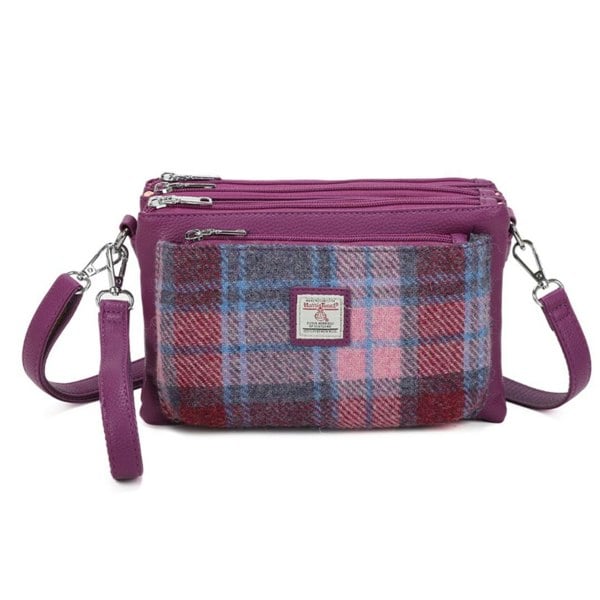 Love EMVY Signature Tweed Collection 3-Zip Crossbody Bag – Genuine Harris Tweed Wool Fabric