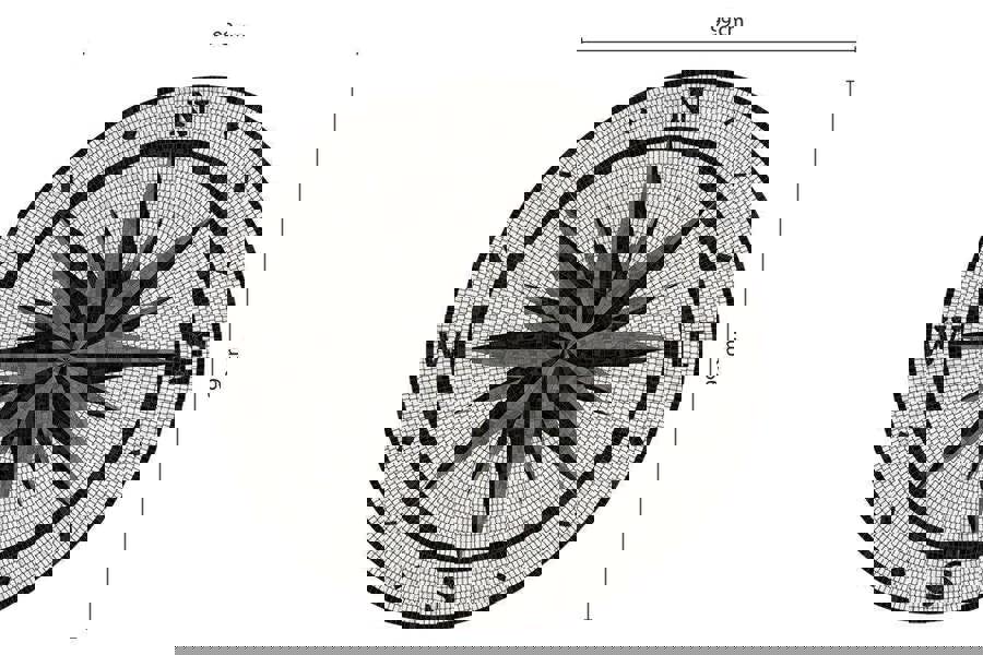 WFM6201 - Cardinal Points Mosaic Mat 99 cm Diameter