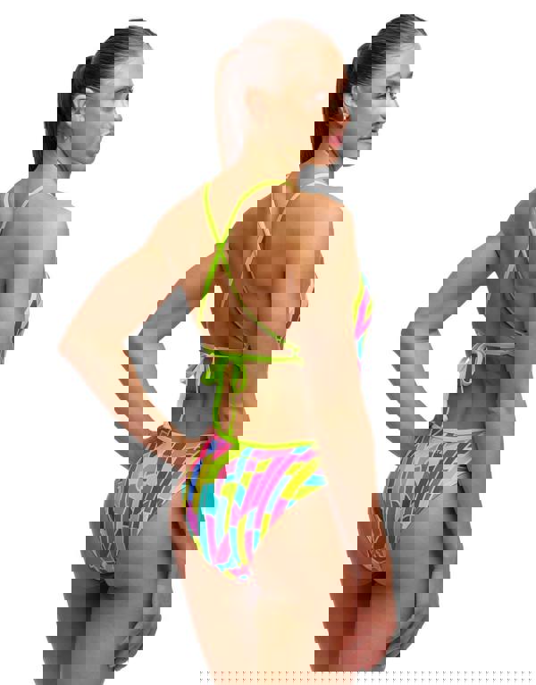 Funkita Candy Cracks Tie Me Tight Swimsuit - Pink/Lime