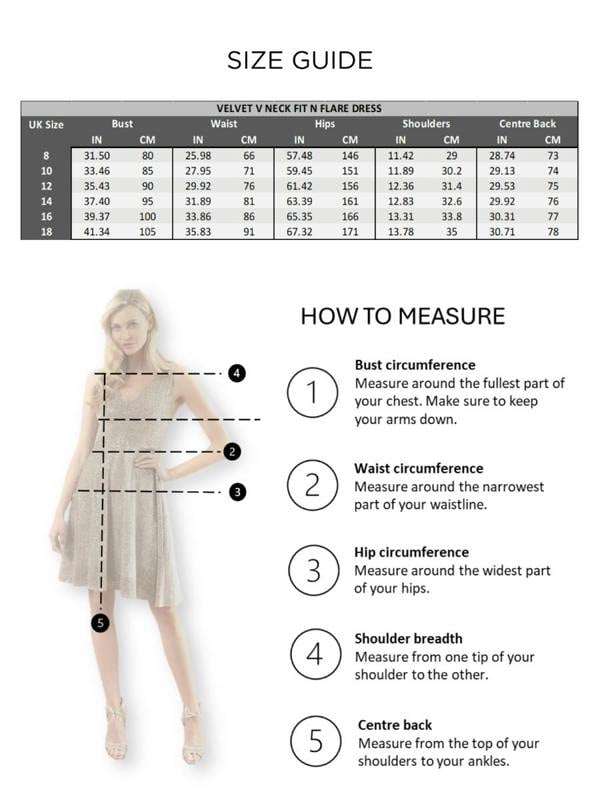 HotSquash Velvet V Neck Fit N Flare Dress