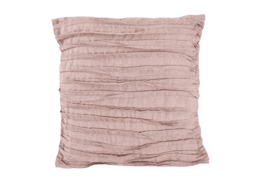 Lazy Linen Pure Washed Linen Ruffled Cushion - Pink