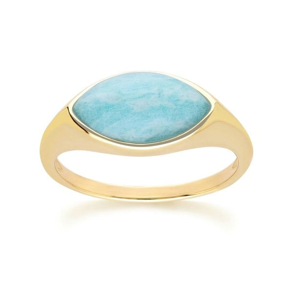 Gemondo Classic Marquise Amazonite Ring in 9ct Yellow Gold