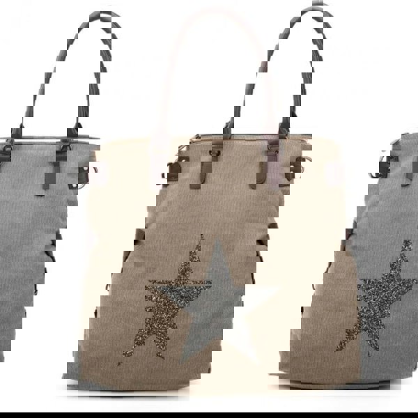 Love EMVY Staremvy XL Canvas Glitter Star Tote / Shoulder Bag