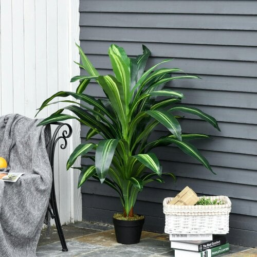 Wyld Haus Baketto Set Of 2 Artificial Dracaena Style Plants For Interior Spaces