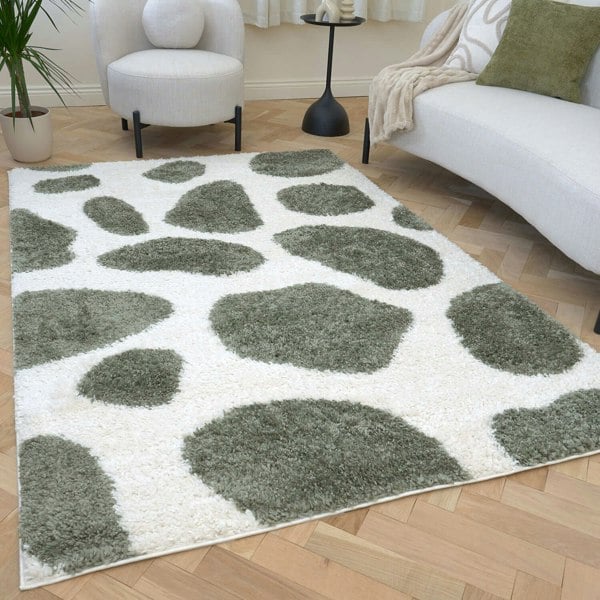 Moodi Shaggy Green, plush underfoot feel, easy to clean | THE RUGS