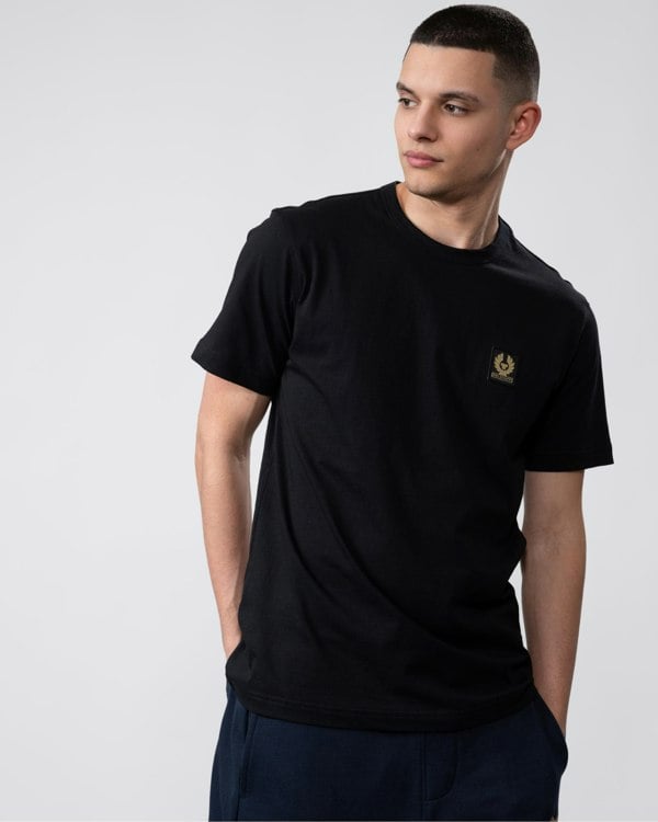 Belstaff Short Sleeved Mens Logo Patch T-Shirt - Black