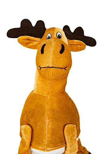 Reindeer Plush Novelty Christmas Hat for Adults and Kids, Soft Beige Fancy Dress Headwear image 5