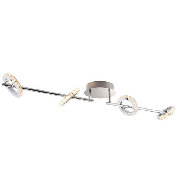 Pagazzi Lighting Alexa 4 Spot Polished Chrome & Crystal LED Ceiling Bar