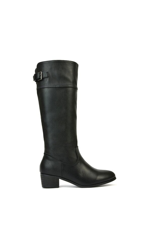 XY LONDON Knee High Boots Low Heel Western Style