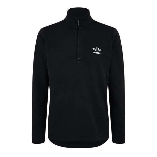Umbro Mens Club Essential Quarter Zip Regular Sweatshirt - Black - 