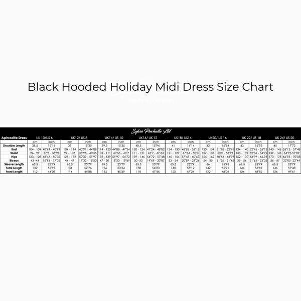 Sylvia Piechulla Aphrodite Holiday Resort Midi Dress with Hoodie - Black