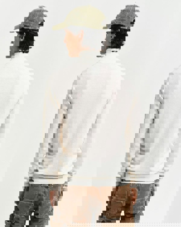 GANT Mens Superfine Lambswool Half Zip Cardigan - 130 Cream