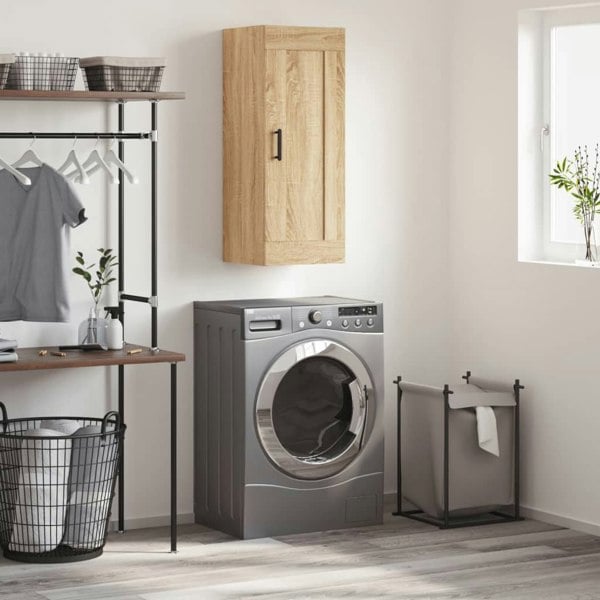 Berkfield Wall Mounted Cabinet Sonoma Oak 34.5x34x90 cm Engineered Wood