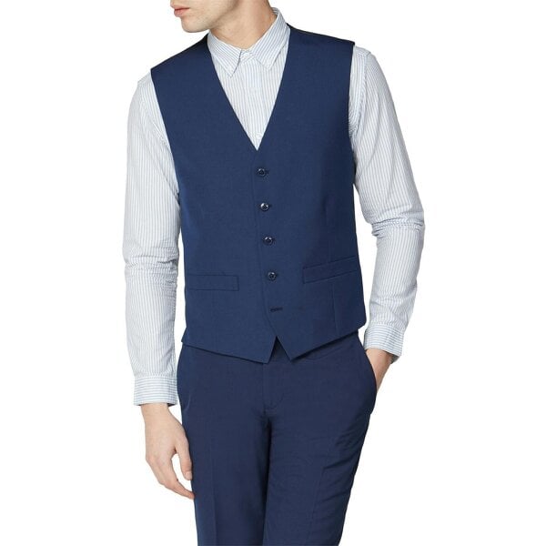 Limehaus Slim Fit Bright Blue Waistcoat
