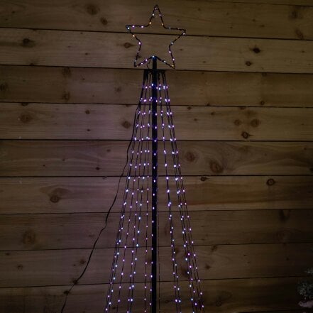 Samuel Alexander 2.1m Light up Christmas Pyramid Cone Tree with 580 Multi-Action Rainbow LEDs