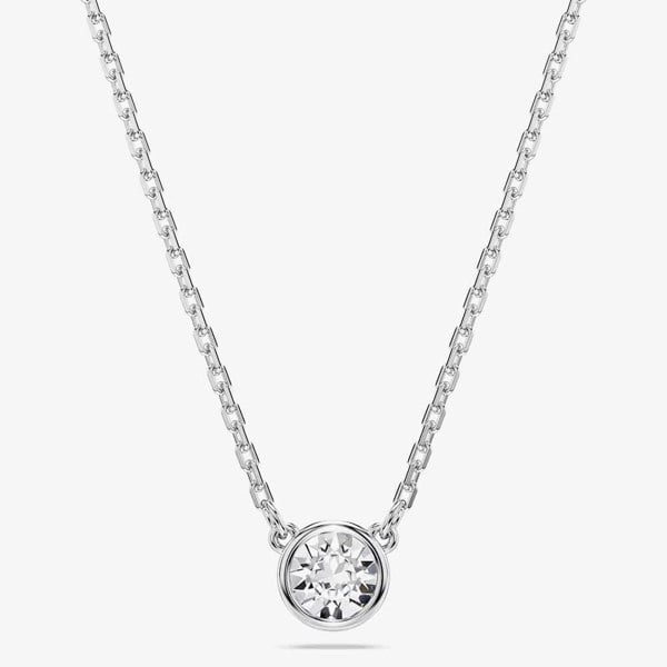 Swarovski Imber Rhodium Plated White Round Necklace 5696039