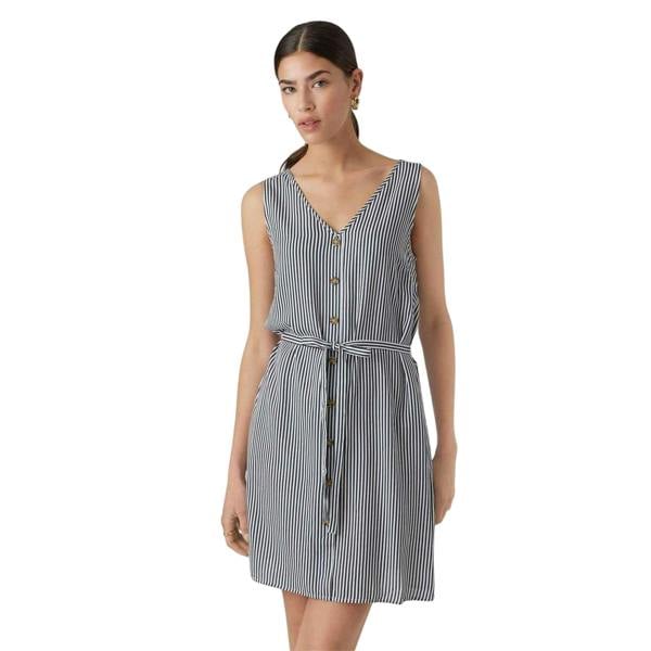 Vero Moda Womens/Ladies Striped A-line Mini Dress - Snow White - 