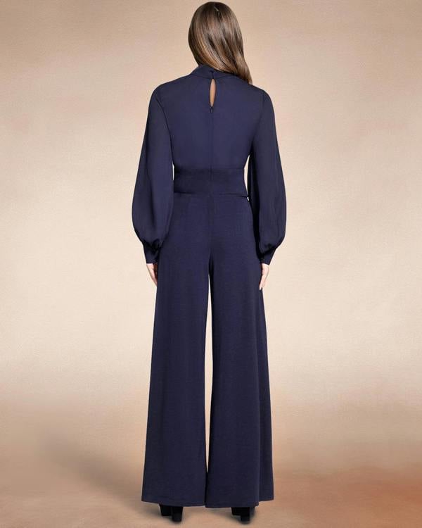 HotSquash Wide Leg Jumpsuit with Blouson Sleeve