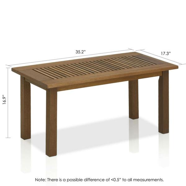 WALPLUS Tioman Hardwood Outdoor Coffee Table in Teak Oil, Natural | Modern Coffee Table for Living Room Decor and Daily Use
