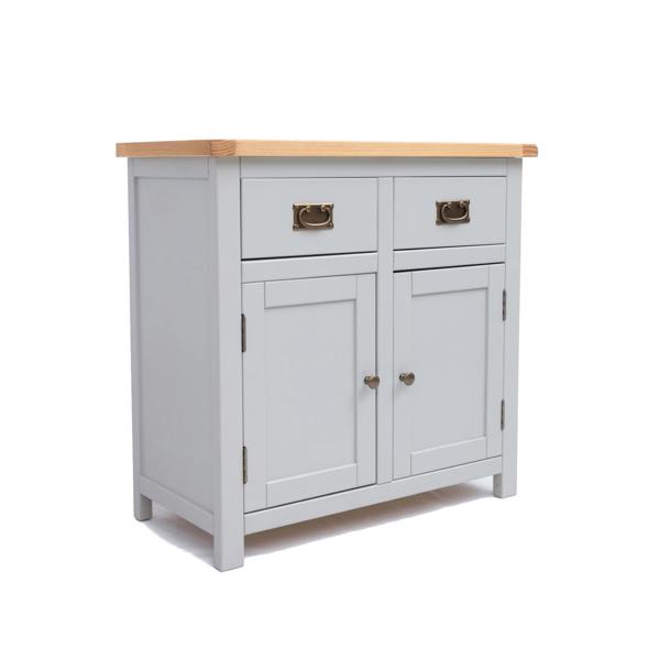 Cabinet Bits Argenta Light Grey 2 Drawer 2 Door Sideboard Brass Drop Handle