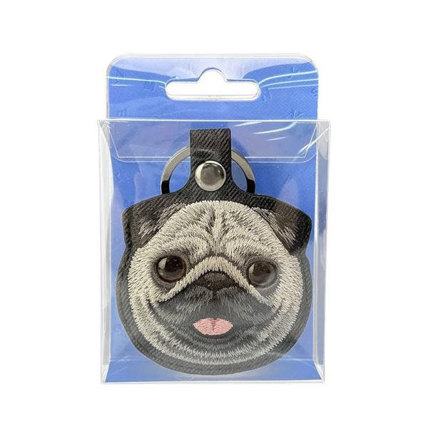 Nimmy Friends Nimmy Big Eye Cute Pet Pug Dog Face Airtag Keychain Black - N-XDY-YSK-09-A